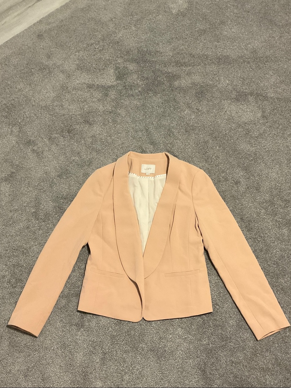 LOFT Peachy Nude Open-Front Blazer